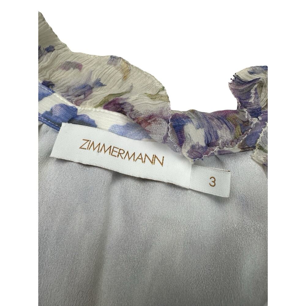Zimmermann Tama Iris Silk Playsuit Romper Floral Ruffle Button Front No Belt 3 - Picture 6 of 13
